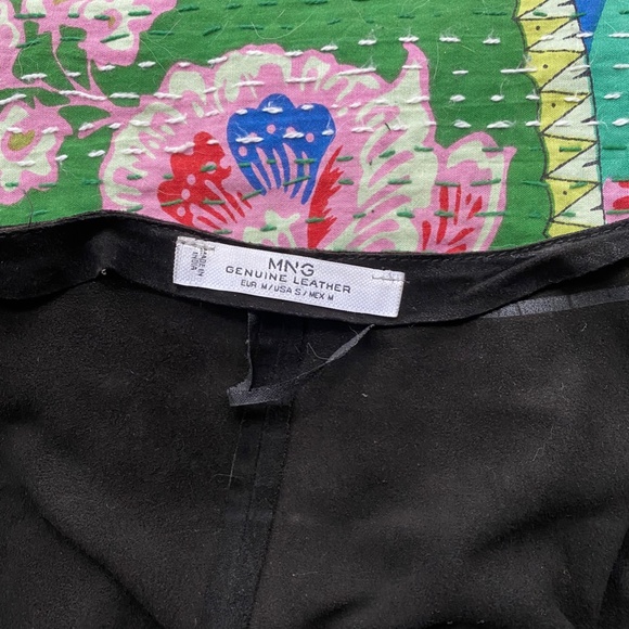 Black suede Mango long jacket with fringe - Picture 5 of 7